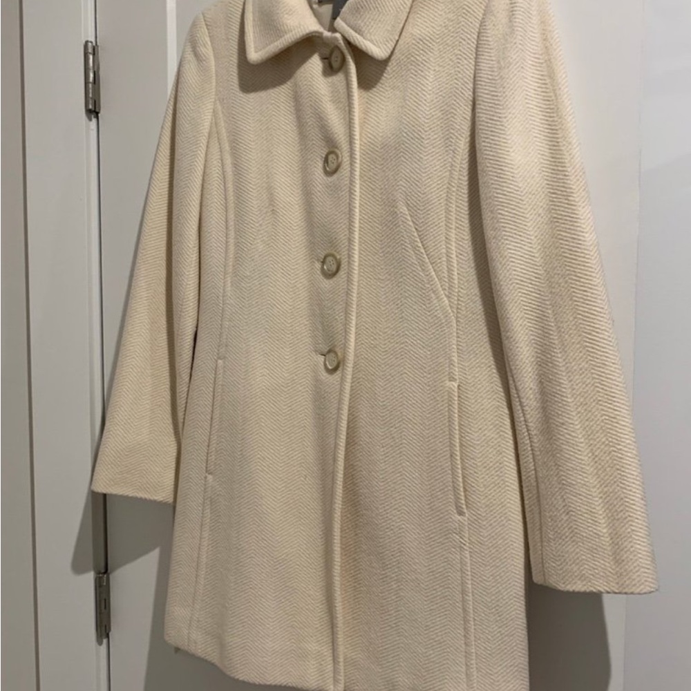 Ann Taylor Chic Cream Wool Coat